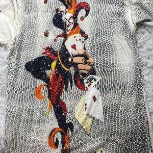 Rock N luck joker embellished t-shirt size XL